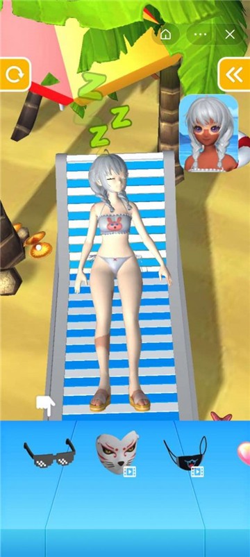 沙滩日光浴