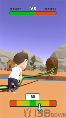 人与熊拔河